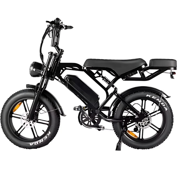 Fatbike COMBIDEAL - FastBikerz V20PRO 9.0 Zwart + Achterzitje + Voetsteuntjes + Alarm + Slot + Telefoonhouder