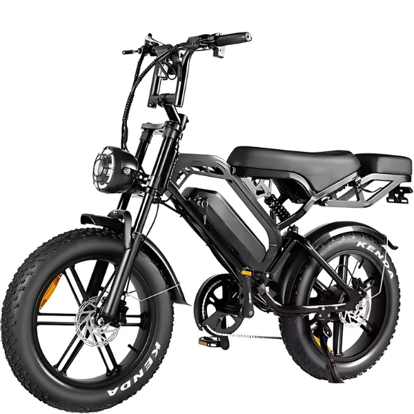 Fatbike COMBIDEAL - FastBikerz V20PRO 9.0 Zwart + Achterzitje + Voetsteuntjes + Alarm + Slot + Telefoonhouder