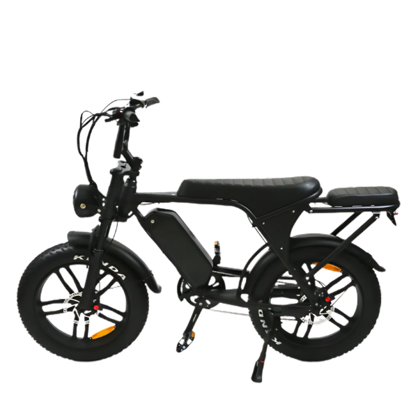 Fatbike COMBIDEAL - Ouxi V8 6.0 (C80) Zwart + achterzitje + voetsteuntjes + Alarm + Slot + Telefoonhouder