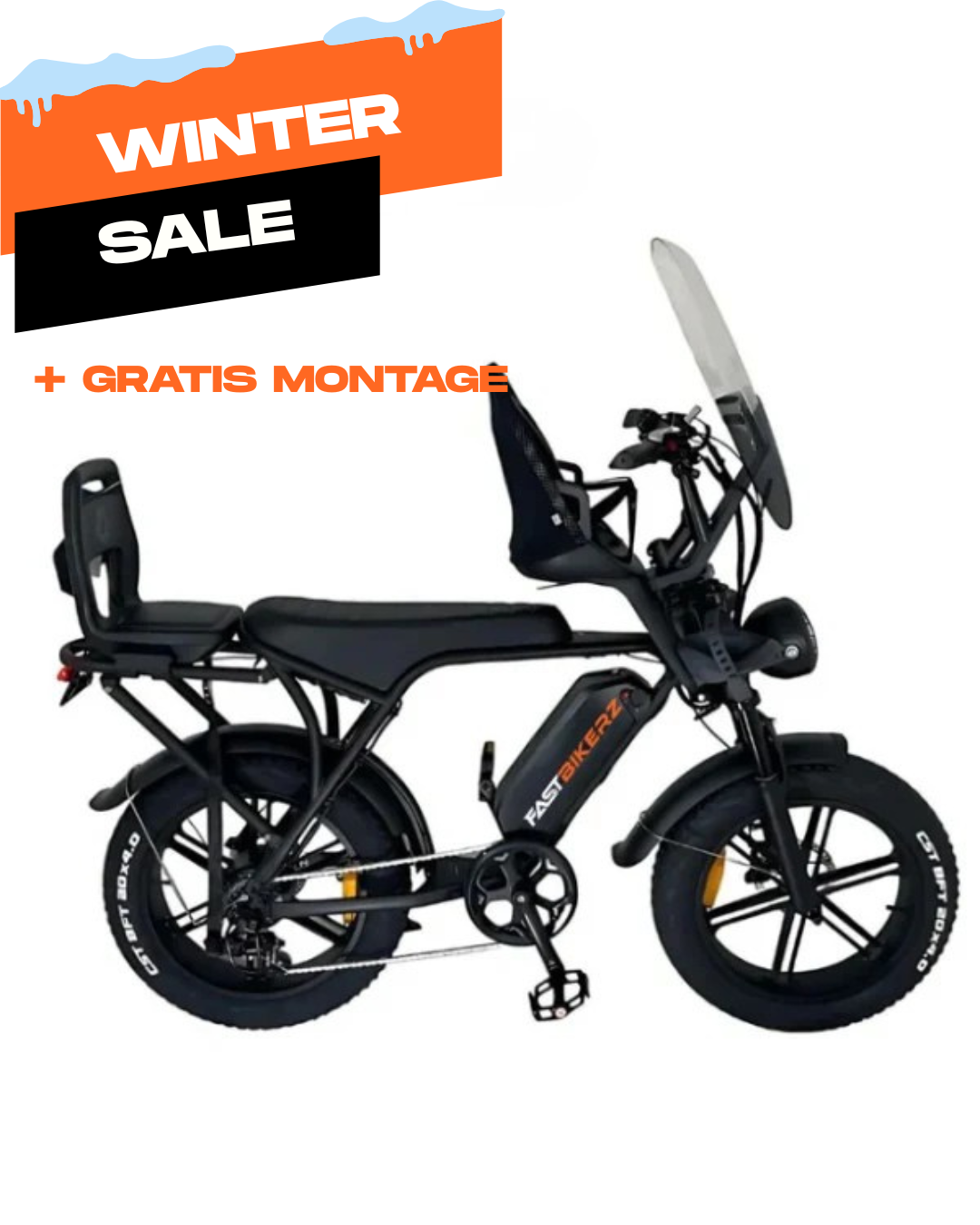 Family Fatbike - Ouxi V8 6.0 (C80) - Zwart - Tot 5 jaar (Inclusief alle accessoires)