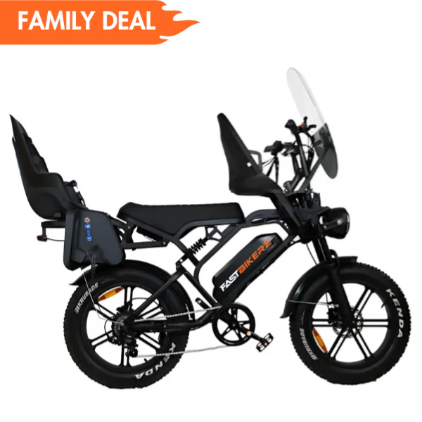 Family Fatbike - V20PRO 9.0 - Zwart - Tot 3 jaar (Inclusief alle accessoires)
