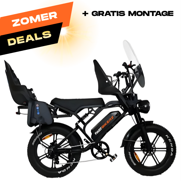 Family Fatbike - V20PRO 9.0 - Zwart - Tot 3 jaar (Inclusief alle accessoires)
