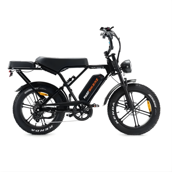 Fatbike COMBIDEAL - Ouxi H9 Zwart + achterzitje + voetsteuntjes + Alarm + Slot + Telefoonhouder