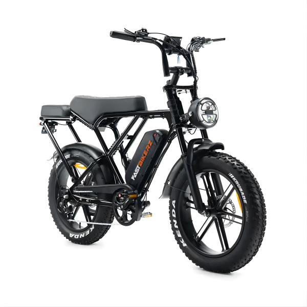 Fatbike COMBIDEAL - Ouxi H9 Zwart + achterzitje + voetsteuntjes + Alarm + Slot + Telefoonhouder