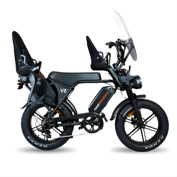 Family Fatbike - Ouxi V8 6.0 (C80) - Zwart - Tot 3 jaar (Inclusief alle accessoires)