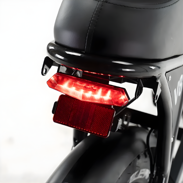 Fatbike COMBIDEAL - Ouxi V8 6.0 (C80) Zwart + achterzitje + voetsteuntjes + Alarm + Slot + Telefoonhouder