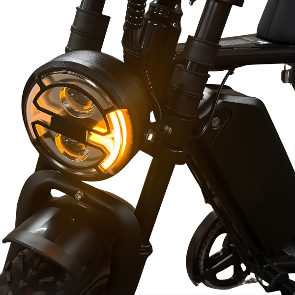 Fatbike COMBIDEAL - Ouxi V8 6.0 (C80) Zwart + achterzitje + voetsteuntjes + Alarm + Slot + Telefoonhouder