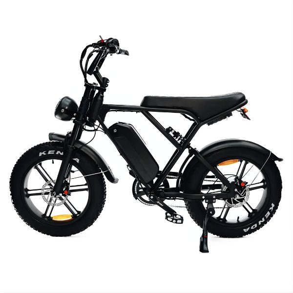 Fatbike COMBIDEAL - Ouxi H9 Zwart + achterzitje + voetsteuntjes + Alarm + Slot + Telefoonhouder