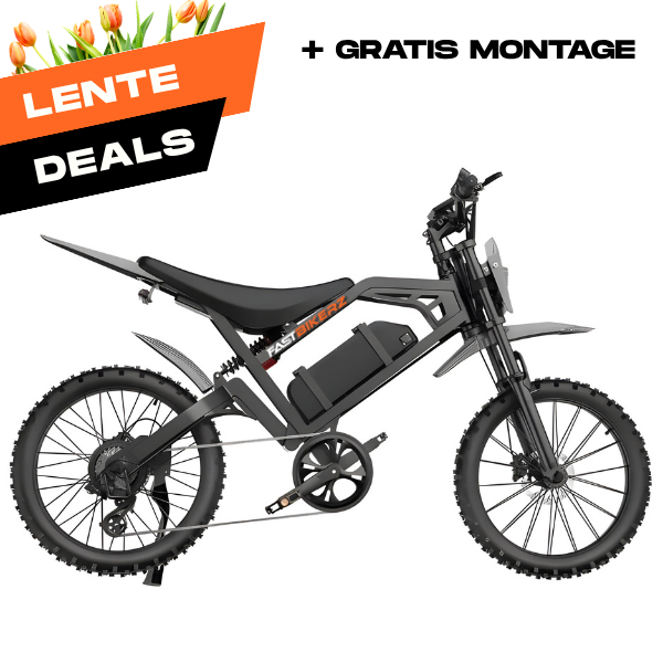 Skinnybike V20 Cross Zwart | Elektrische Skinnybike met Hydraulische Remmen