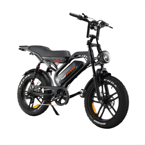 Fatbike COMBIDEAL - FastBikerz S20 PRO Zwart + Achterzitje + Voetsteuntjes + Voorslot + Slot + Telefoonhouder