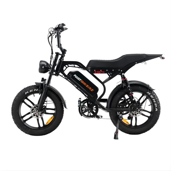 Fatbike COMBIDEAL - FastBikerz S20 PRO Zwart + Achterzitje + Voetsteuntjes + Voorslot + Slot + Telefoonhouder