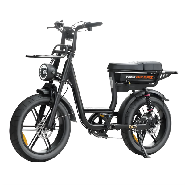 Fatbike COMBIDEAL - FastBikerz V20 Comfort Zwart + Achterzitje + Voetsteuntjes + Voorslot + Slot + Telefoonhouder