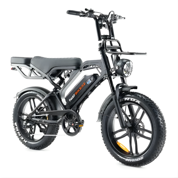 Fatbike COMBIDEAL - FastBikerz V20PRO 9.0 Zwart + Achterzitje + Voetsteuntjes + Voorslot + Slot + Telefoonhouder