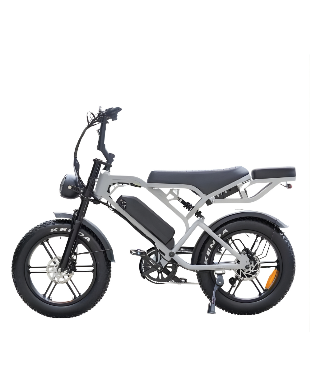 Fatbike COMBIDEAL - FastBikerz V20PRO 9.0 Nardo Grey + Achterzitje + Voetsteuntjes + Alarm + Slot + Telefoonhouder