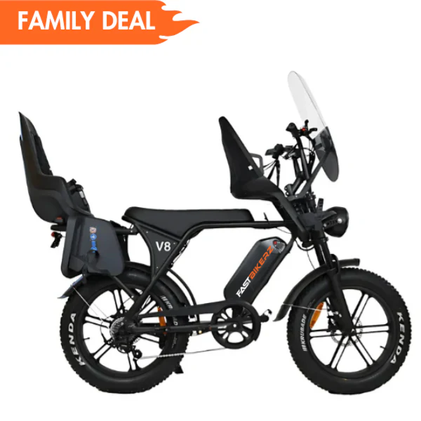 Family Fatbike - Ouxi V8 6.0 (C80) - Zwart - Tot 3 jaar (Inclusief alle accessoires)