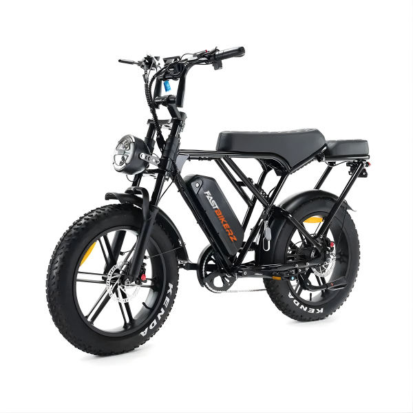Fatbike COMBIDEAL - Ouxi H9 Zwart + achterzitje + voetsteuntjes + Alarm + Slot + Telefoonhouder