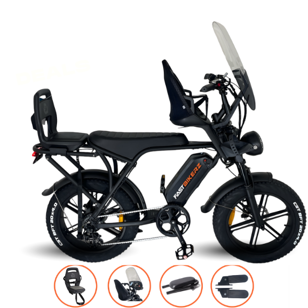 Family Fatbike - Ouxi V8 6.0 (C80) - Zwart - Tot 5 jaar (Inclusief alle accessoires)