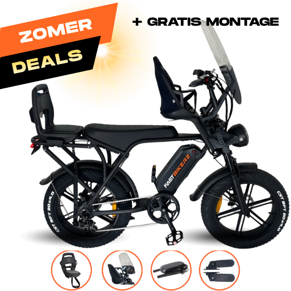 Family Fatbike - Ouxi V8 6.0 (C80) - Zwart - Tot 5 jaar (Inclusief alle accessoires)