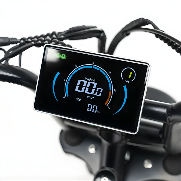 Fatbike COMBIDEAL - Ouxi V8 6.0 (C80) Zwart + achterzitje + voetsteuntjes + Alarm + Slot + Telefoonhouder