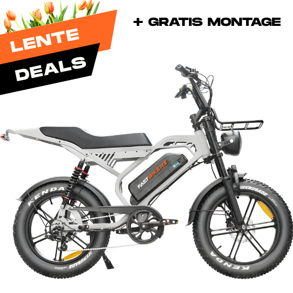 Fatbike COMBIDEAL - FastBikerz S20 PRO Nardo Grey + Achterzitje + Voetsteuntjes + Voorslot + Slot + Telefoonhouder