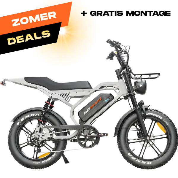 Fatbike COMBIDEAL - FastBikerz S20 PRO Nardo Grey + Achterzitje + Voetsteuntjes + Voorslot + Slot + Telefoonhouder