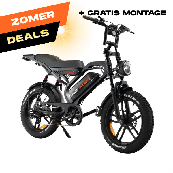Fatbike COMBIDEAL - FastBikerz S20 PRO Zwart + Achterzitje + Voetsteuntjes + Voorslot + Slot + Telefoonhouder