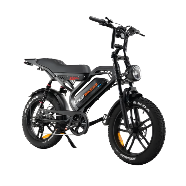 Fatbike COMBIDEAL - FastBikerz S20 PRO Zwart + Achterzitje + Voetsteuntjes + Voorslot + Slot + Telefoonhouder