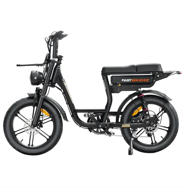 Fatbike COMBIDEAL - FastBikerz V20 Comfort Zwart + Achterzitje + Voetsteuntjes + Voorslot + Slot + Telefoonhouder