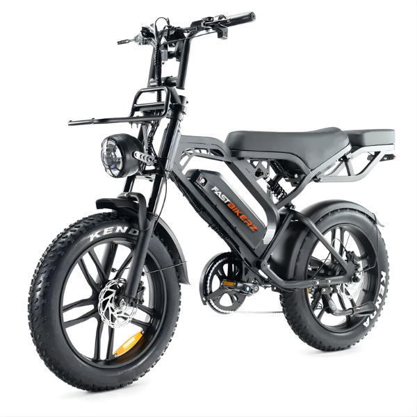 Fatbike COMBIDEAL - FastBikerz V20PRO 9.0 Zwart + Achterzitje + Voetsteuntjes + Voorslot + Slot + Telefoonhouder