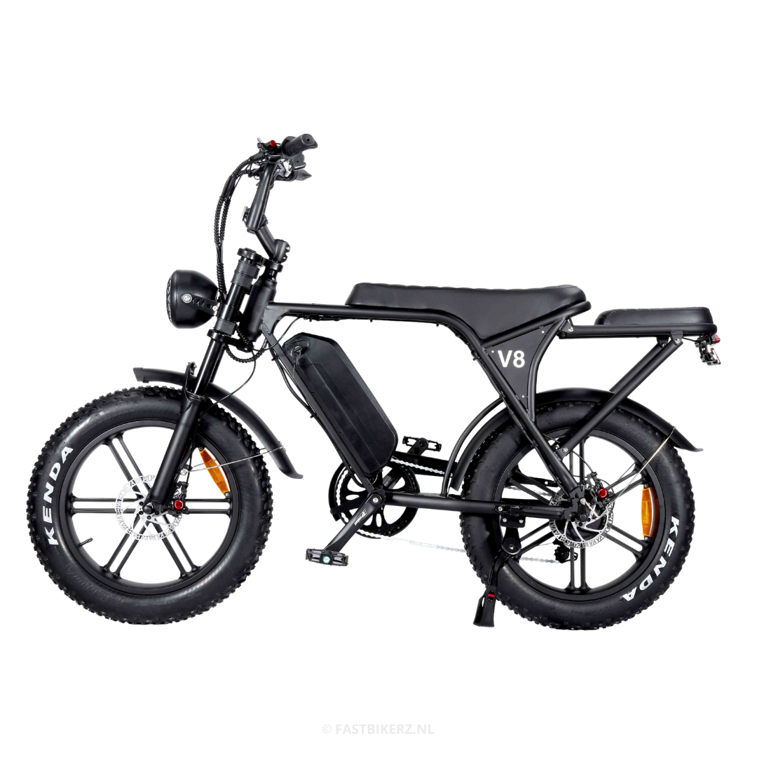 Fatbike COMBIDEAL - Ouxi V8 4.0 Zwart + achterzitje + voetsteuntjes + Alarm